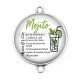 Connecteur Cabochon Argent - recette mojito