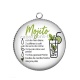 Pendentif Cabochon Argent - recette mojito