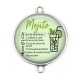 Connecteur Cabochon Argent -  recette mojito