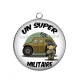Pendentif Cabochon Argent - un super militaire