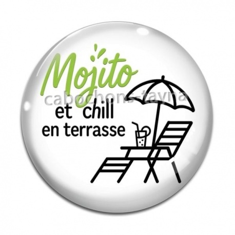 Cabochon Verre - mojito et chill en terrasse