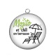 Pendentif Cabochon Argent - mojito et chill en terrasse