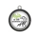 Pendentif Cabochon Argent - mojito et chill en terrasse