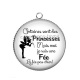 Pendentif Cabochon Argent - princesse et fée pas chier