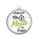 Pendentif Cabochon Argent - objectif 19 H mojito en main