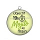 Pendentif Cabochon Argent - objectif 19 H mojito en main