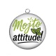 Pendentif Cabochon Argent - mojito attitude