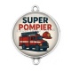 Connecteur Cabochon Argent - super pompier