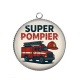 Pendentif Cabochon Argent - super pompier