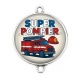 Connecteur Cabochon Argent - super pompier