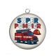 Pendentif Cabochon Argent - super pompier