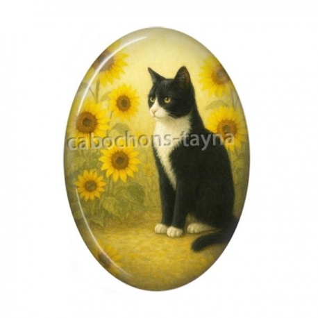 Cabochon Résine Ovale - chat