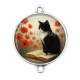 Connecteur Cabochon Argent - chien