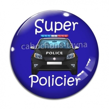 Cabochon Verre - super policier