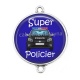 Connecteur Cabochon Argent - super policier