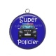 Pendentif Cabochon Argent - super policier