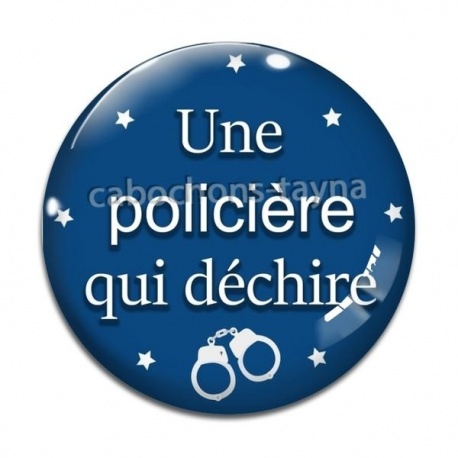 Cabochon Verre - une policière qui déchire