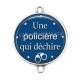 Connecteur Cabochon Argent - une policière qui déchire