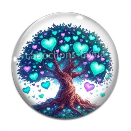 Cabochon Verre - arbre de vie