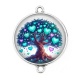 Connecteur Cabochon Argent - arbre de vie