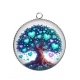 Pendentif Cabochon Argent - arbre de vie