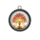 Pendentif Cabochon Argent - arbre de vie