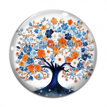Cabochon Verre - arbre de vie