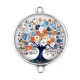 Connecteur Cabochon Argent - arbre de vie