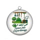 Pendentif Cabochon Argent - j'peux pas j'ai jardinage