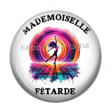 Cabochon Résine - mademoiselle fêtarde