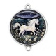 Connecteur Cabochon Argent - cheval