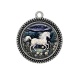 Pendentif Cabochon Argent - cheval