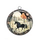 Pendentif Cabochon Argent - cheval