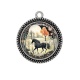 Pendentif Cabochon Argent - cheval