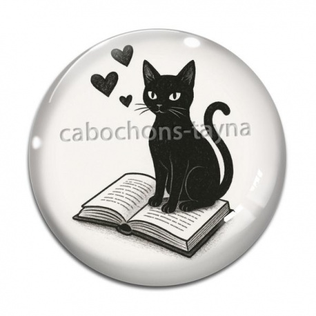 Cabochon Verre - chat