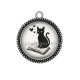 Pendentif Cabochon Argent - chat