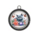 Pendentif Cabochon Argent - chat