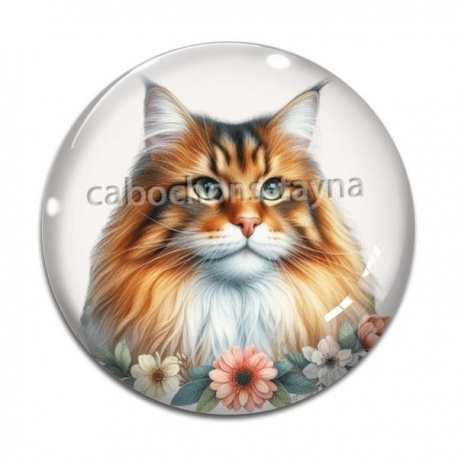 Cabochon Verre - chat