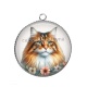 Pendentif Cabochon Argent - chat