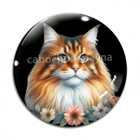 Cabochon Verre - chat