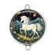 Connecteur Cabochon Argent - cheval