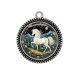 Pendentif Cabochon Argent - cheval