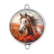 Connecteur Cabochon Argent - cheval