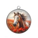 Pendentif Cabochon Argent - cheval