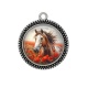 Pendentif Cabochon Argent - cheval