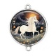 Connecteur Cabochon Argent - cheval