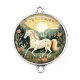 Connecteur Cabochon Argent - cheval