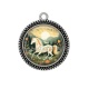 Pendentif Cabochon Argent - cheval