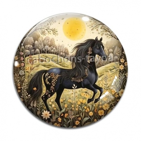 Cabochon Verre - cheval