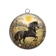 Pendentif Cabochon Argent - cheval